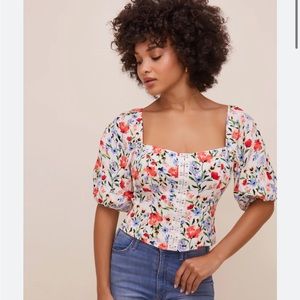 ASTR the label hook and eye square neck crop top XS